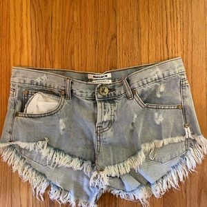 One X One Teaspoon Low Rise Denim Shorts